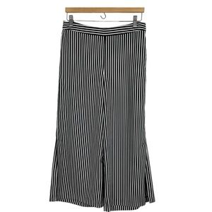 Cynthia Rowley Black and White Striped Gaucho pants with slits